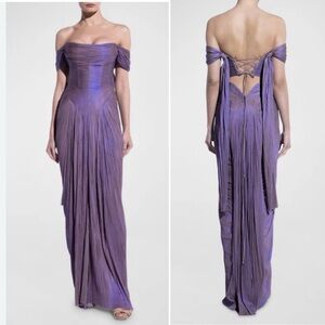 Maria Lucia Hohan Kalindi Off The Shoulder Bustier Corset Gown Size US 10 $2605